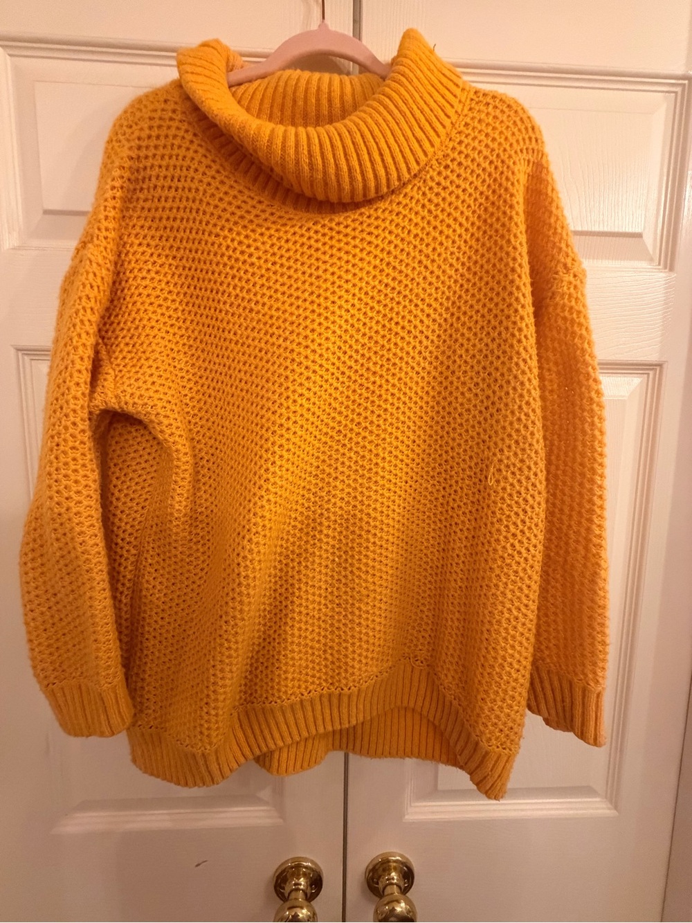 Cozy Turtleneck Knit Sweater in Mustard Yellow